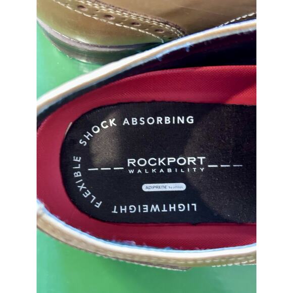 Rockport Walkability Wingtip Lace Up Oxford Brown Leather Men 13 Dress Shoe - Picture 6 of 14